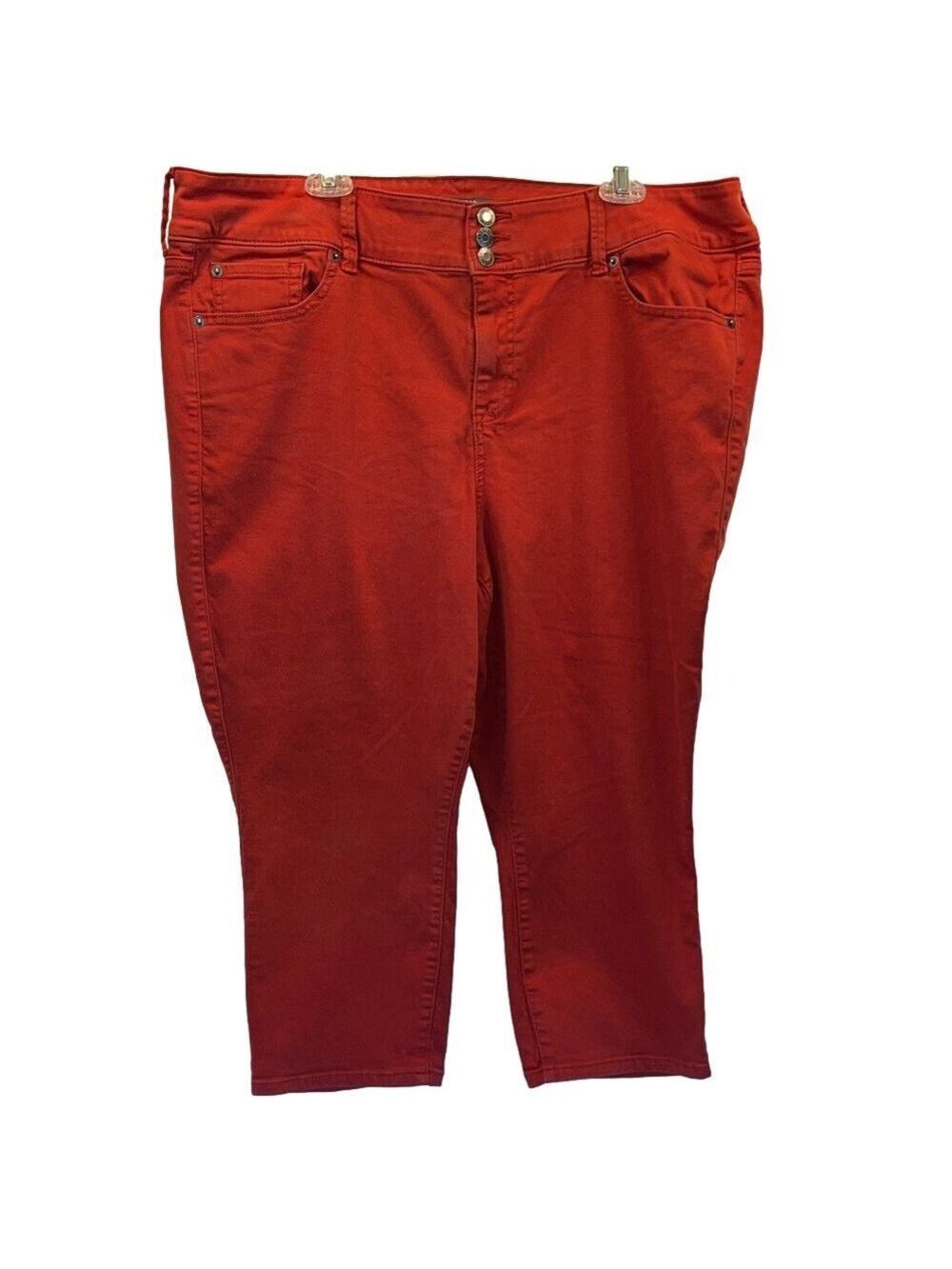 Torrid Brick Red Straight-Leg Cropped Jogging Jeans, Plus Size 22